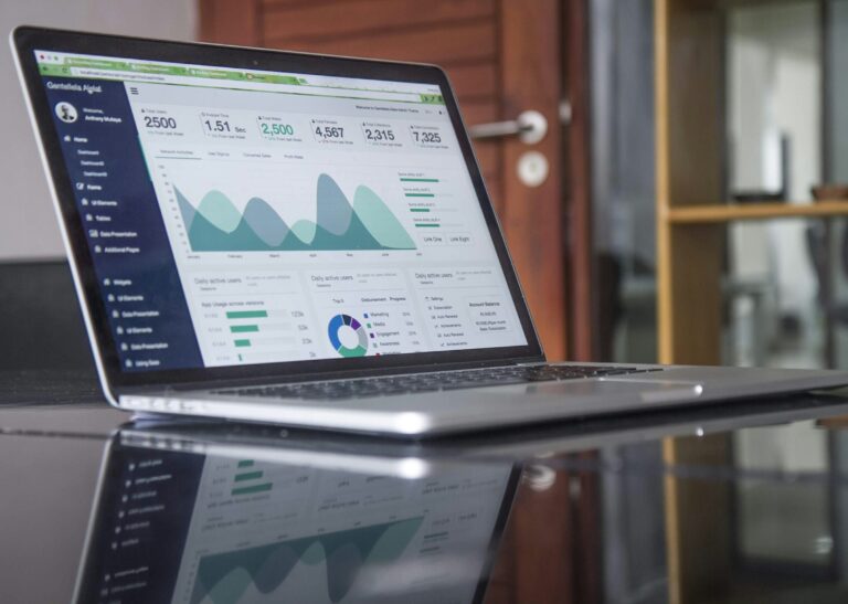 Laptop showing website analytics dashboard — representing digital advertising performance